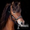 Lederhalfter mit Hot Fix Stone weiß von Nordic Horse